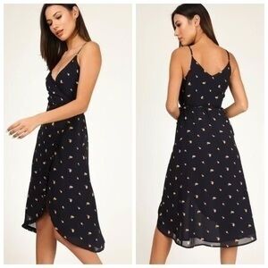 Little Mountain Floral Navy Wrap Dress